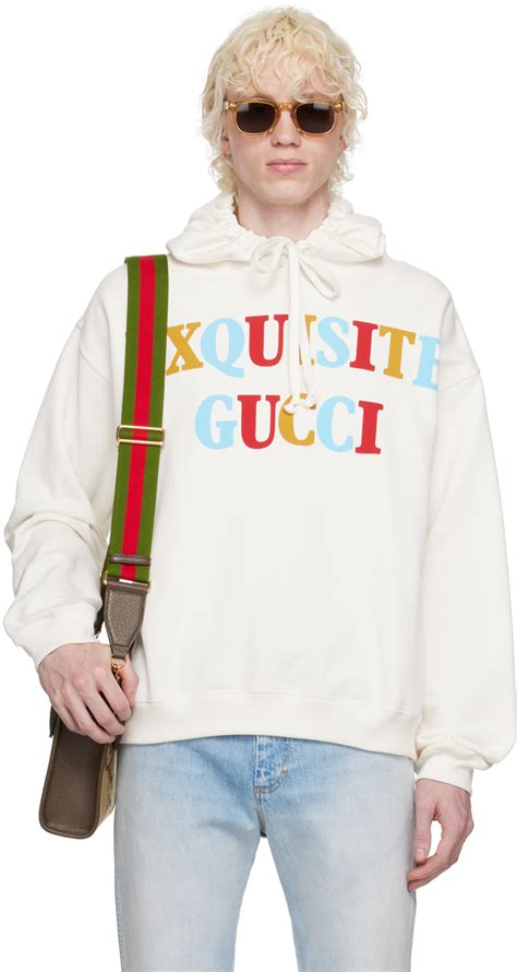 gucci oversized cotton jersey hoodie|Gucci sweatshirt off white.